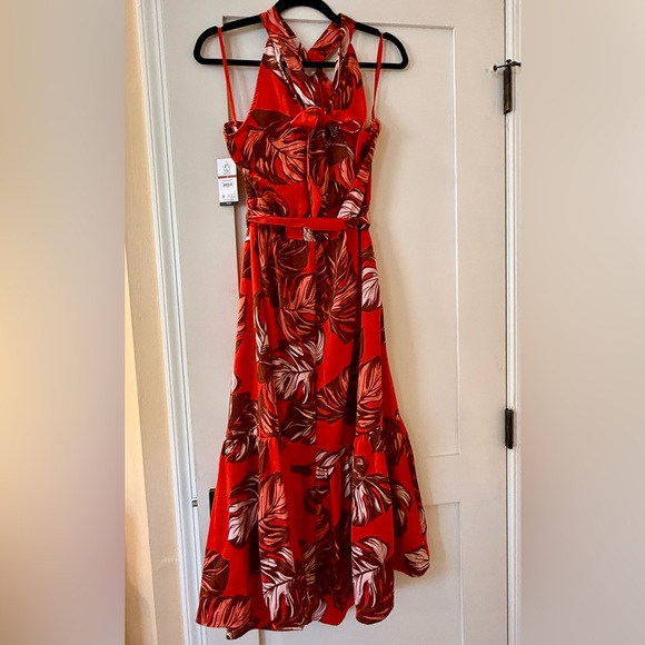 Elegant Sofia Red Floral Halter Dress - NWT! ❤️🌺 - Picture 2 of 8